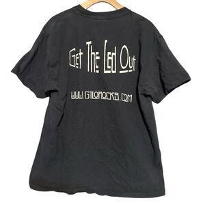 Get The Led Out Men’s Size L Black Signed Cover Got Zep Zeppelin Band T-Shirt